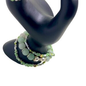 Set of 3 Stretch Bracelets with Ring Included